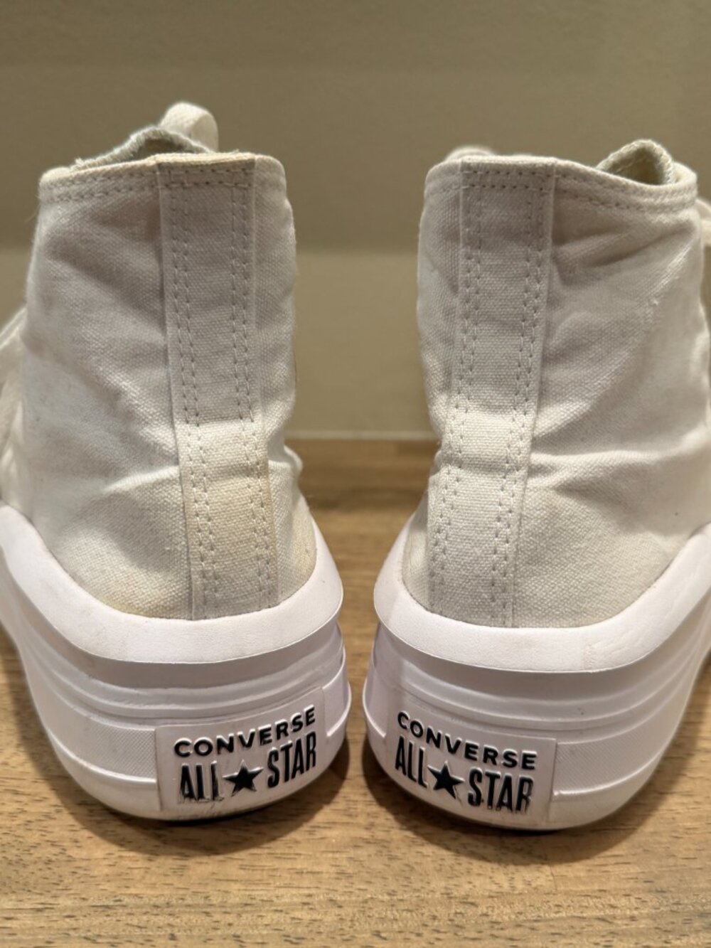 Converse Chuck Taylor All Star Move High Top Platform Sneakers White Size 9 - Picture 4 of 7